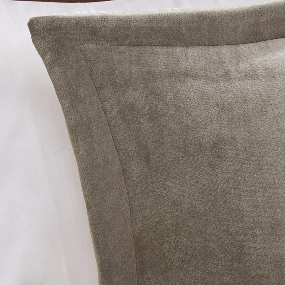 King Taupe Soft Plush Sherpa Comforter Sets - Picture 3 of 6